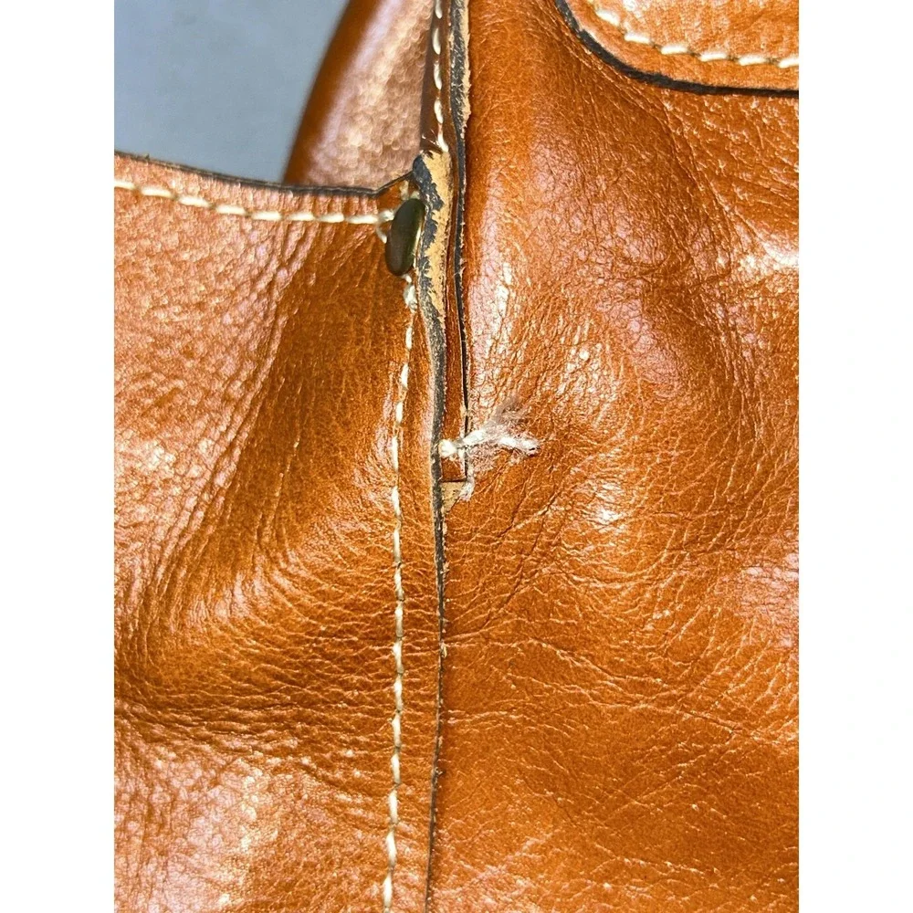 Patricia Nash Backpack Womens Small Brown Leather Drawstring Dust Bag Casual